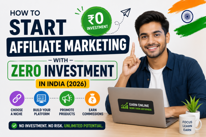 How to Start Affiliate Marketing with Zero Investment in India (2026) How to Start Affiliate Marketing with Zero Investment in India (2026)